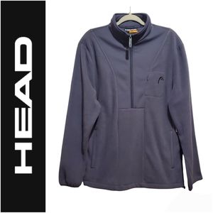 HEAD Men's Quarter Zip Fleece Pullover Athletic Jacket Niro Size L Gray NWT